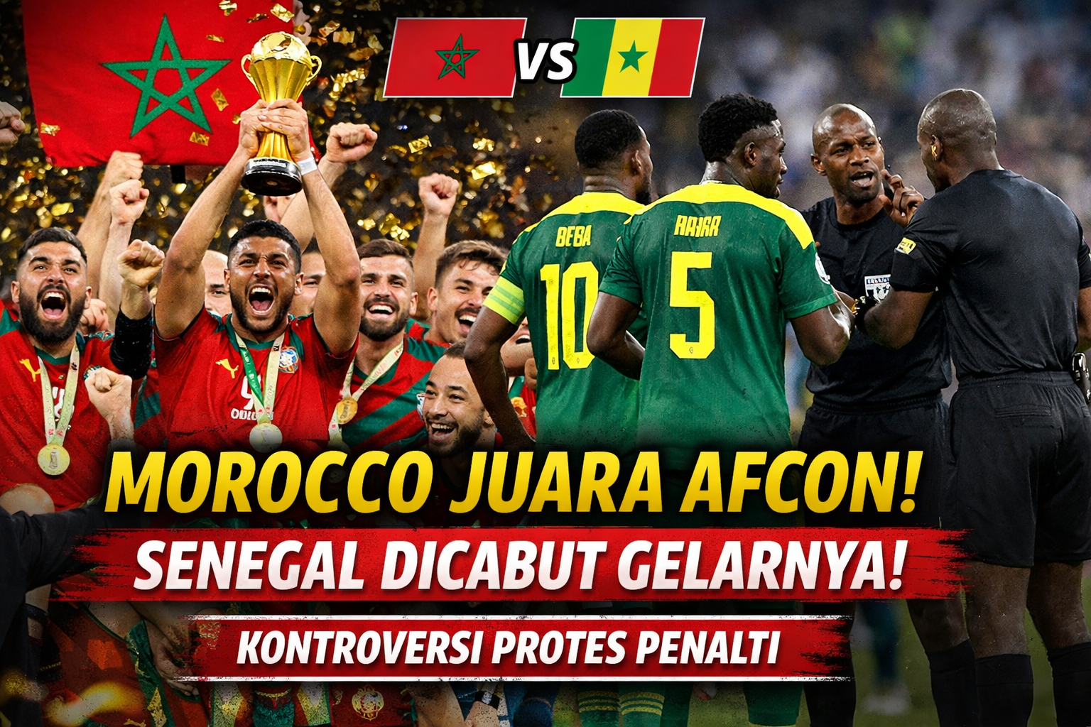 Morocco Dinobatkan Juara AFCON Setelah Senegal Dicabut Gelarnya Karena Protes Penalti