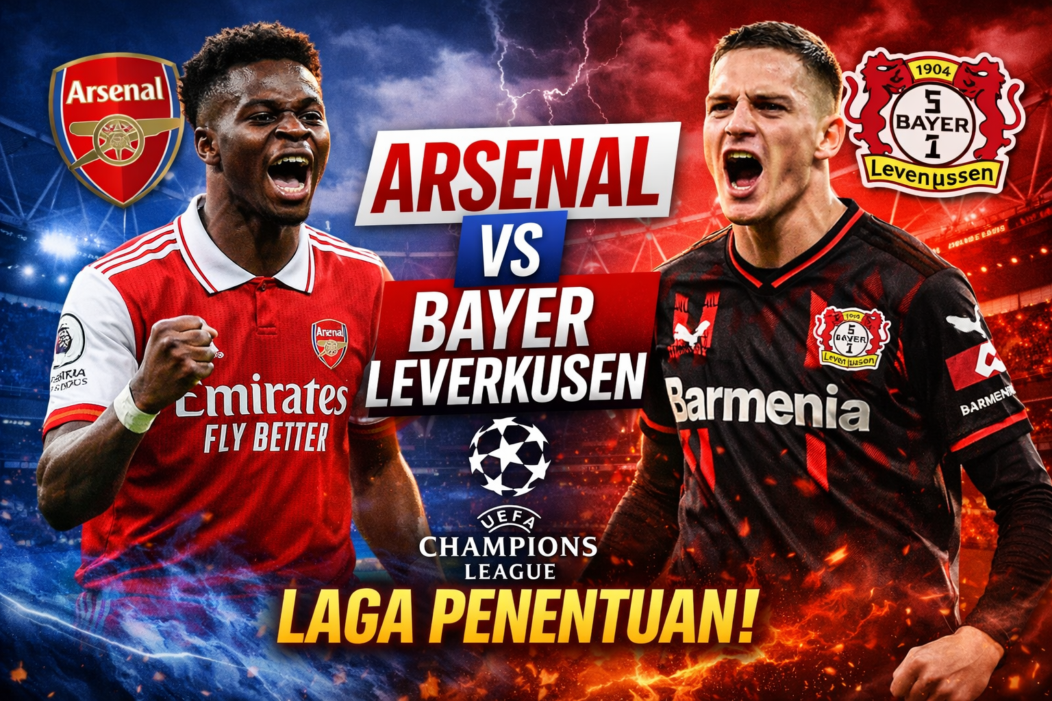Liga Champions Malam Ini: Arsenal Tantang Bayer Leverkusen di Laga Penentuan