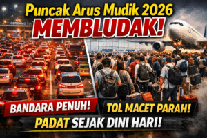 Puncak Arus Mudik 2026 Membludak, Bandara dan Tol Dipadati Sejak Dini Hari
